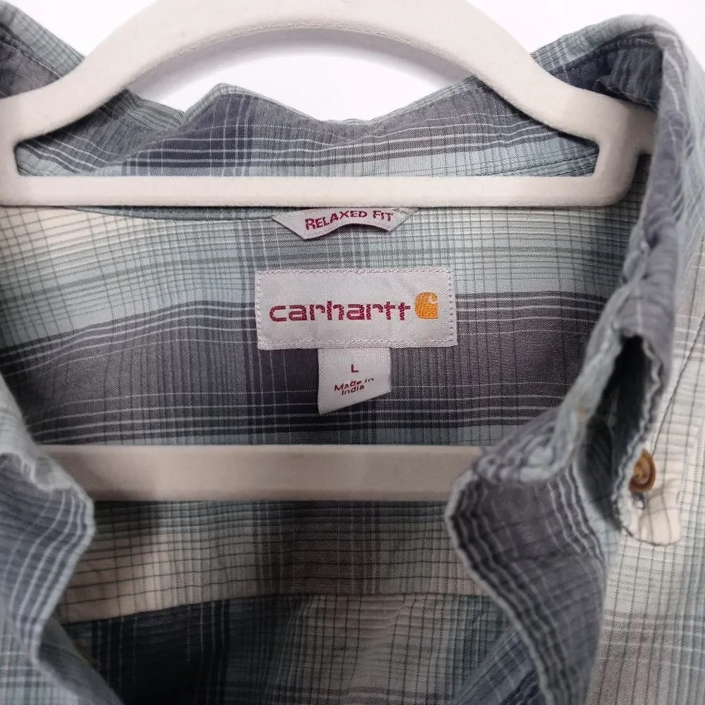 Carhartt checkered button down shirt size large